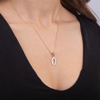 14 Ayar Altın O Harfi Kolye Ucu