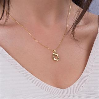 14 Ayar Altın Ö Harfi Kolye Ucu