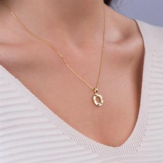 14 Ayar Altın O Harfi Kolye Ucu