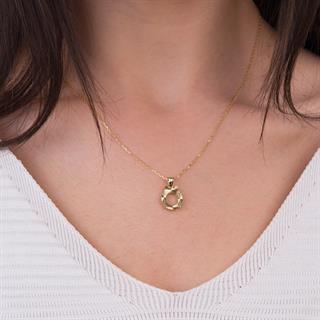 14 Ayar Altın Ö Harfi Kolye Ucu