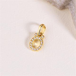 14 Ayar Altın Ö Harfi Taşlı Kolye Ucu