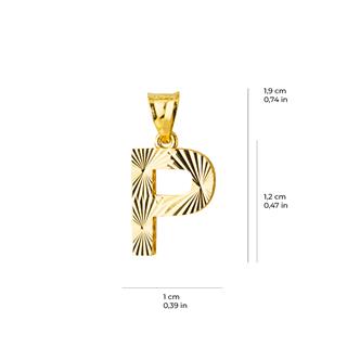 14 Ayar Altın P Harfi Kolye Ucu