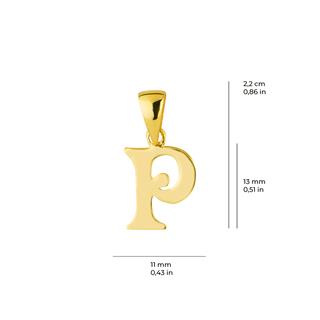 14 Ayar Altın P Harfi Kolye Ucu