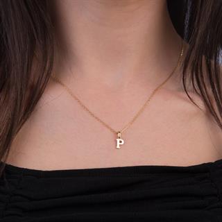 14 Ayar Altın P Harfi Kolye Ucu