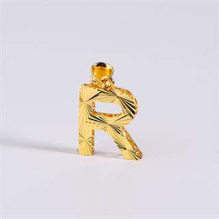 14 Ayar Altın R Harfi Kolye Ucu