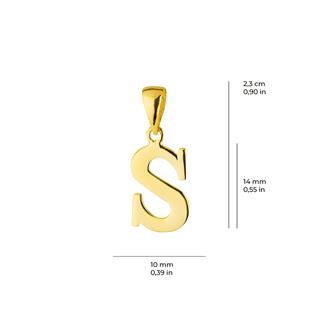 14 Ayar Altın S Harfi Kolye Ucu