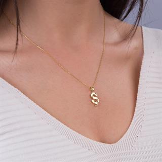 14 Ayar Altın Ş Harfi Kolye Ucu