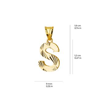 14 Ayar Altın S Harfi Kolye Ucu