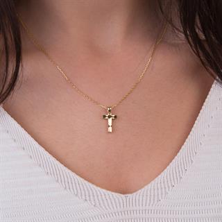 14 Ayar Altın T Harfi Kolye Ucu