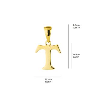14 Ayar Altın T Harfi Kolye Ucu