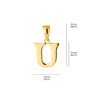 14 Ayar Altın U Harfi Kolye Ucu