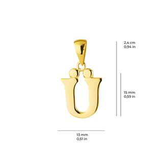 14 Ayar Altın Ü Harfi Kolye Ucu