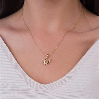 14 Ayar Altın Ü Harfi Kolye Ucu