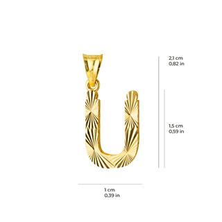 14 Ayar Altın Ü Harfi Kolye Ucu