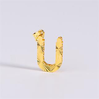 14 Ayar Altın Ü Harfi Kolye Ucu