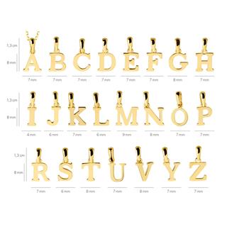 14 Ayar Altın V Harfi Kolye Ucu