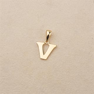 14 Ayar Altın V Harfi Kolye Ucu