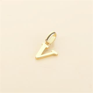 14 Ayar Altın V Harfi Kolye Ucu