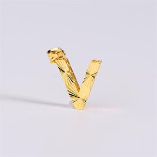 14 Ayar Altın V Harfi Kolye Ucu