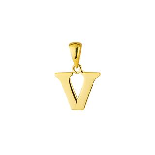 14 Ayar Altın V Harfi Kolye Ucu