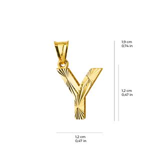 14 Ayar Altın Y Harfi Kolye Ucu