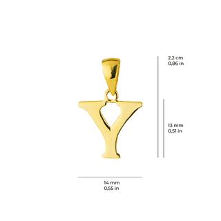 14 Ayar Altın Y Harfi Kolye Ucu