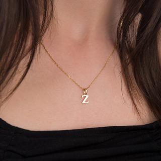 14 Ayar Altın Z Harfi Kolye Ucu