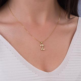 14 Ayar Altın Z Harfi Kolye Ucu