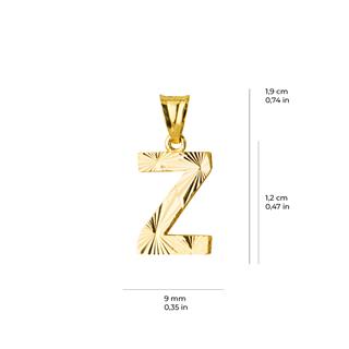 14 Ayar Altın Z Harfi Kolye Ucu