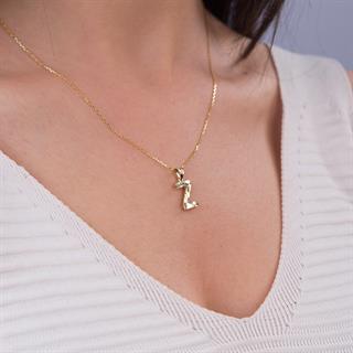 14 Ayar Altın Z Harfi Kolye Ucu