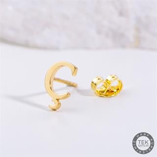 14 Ayar Altın Ç Harf Küpe