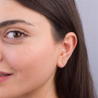 14 Ayar Altın Ç Harf Küpe