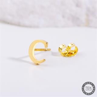 14 Ayar Altın C Harf Küpe