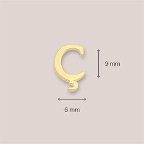 14 Ayar Altın Ç Harf Küpe