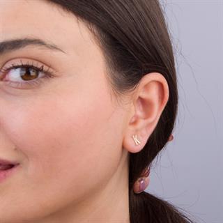 14 Ayar Altın K Harf Küpe