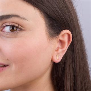 14 Ayar Altın L Harf Küpe