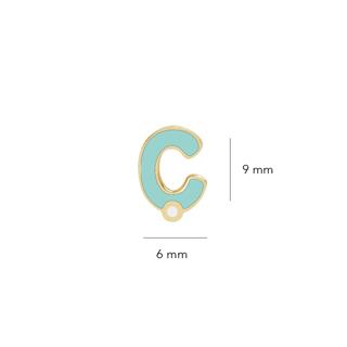 14 Ayar Altın Mineli Ç Harf Küpe