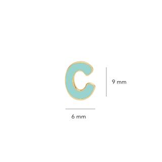 14 Ayar Altın Mineli C Harf Küpe