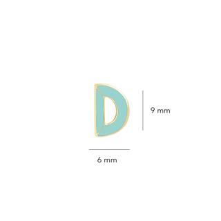 14 Ayar Altın Mineli D Harf Küpe