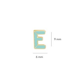 14 Ayar Altın Mineli E Harf Küpe