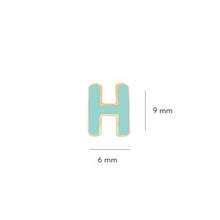 14 Ayar Altın Mineli H Harf Küpe