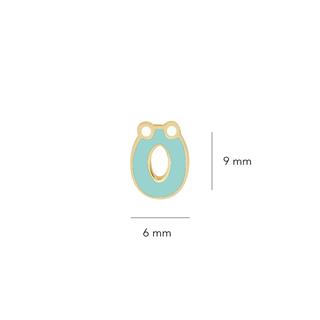 14 Ayar Altın Mineli Ö  Harf Küpe