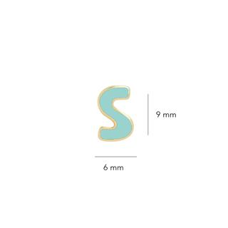 14 Ayar Altın Mineli S Harf Küpe