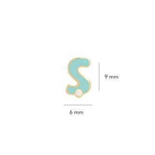 14 Ayar Altın Mineli Ş Harf Küpe