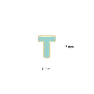 14 Ayar Altın Mineli T Harf Küpe