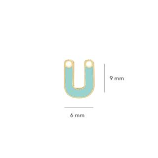 14 Ayar Altın Mineli Ü Harf Küpe