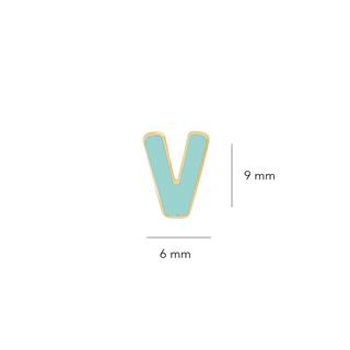 14 Ayar Altın Mineli V Harf Küpe