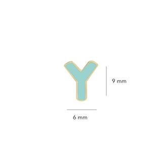 14 Ayar Altın Mineli Y Harf Küpe