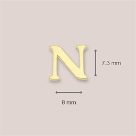 14 Ayar Altın N Harf Küpe