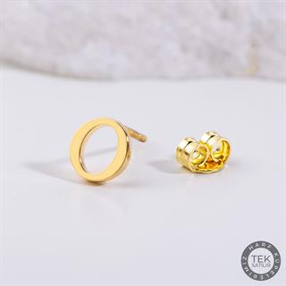 14 Ayar Altın O Harf Küpe